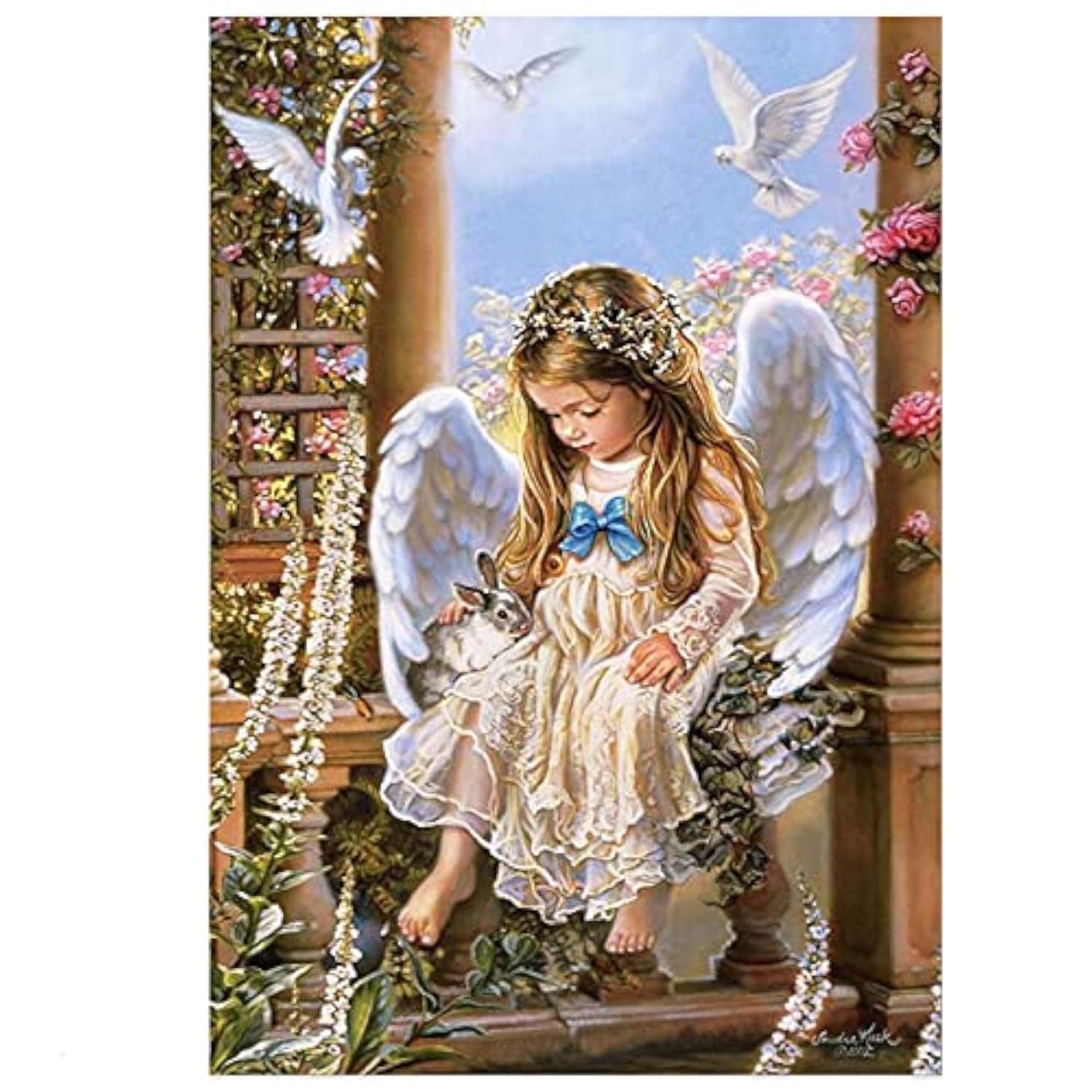 HASTHIP 5D Diamond Painting by Number Kit for Adults, Full Drill AngelDiamond Painting Rhinestone Embroidery Pictures for Adults Kids Relaxation and Home Wall Decor 30x40cm(Multi 6) HASTHIP 5D Diamond Painting by Number Kit for Adults, Full Drill AngelDiamond Painting Rhinestone Embroidery Pictures for Adults Kids Relaxation and Home Wall Decor 30x40cm(Multi 6)